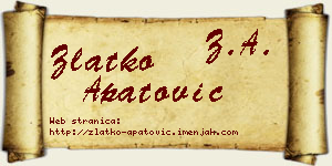Zlatko Apatović vizit kartica